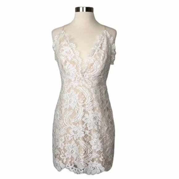 NEW NBD Revolve White Lace Mini Dress Sz. S - Picture 2 of 4